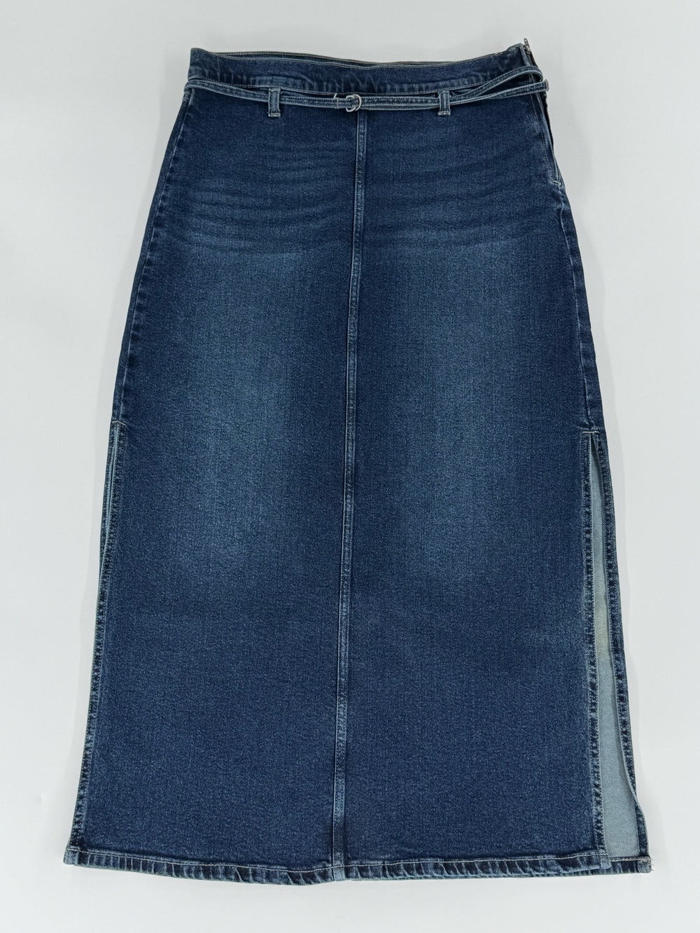 Calvin Klein Jeans Sz 10 / 30 Jean Skirt Dark Blue Denim Maxi Midi Classic Fall